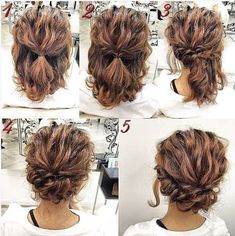 Easy Updo Hairstyles Tutorials, Updo Hairstyles Tutorials, Easy Updo Hairstyles, Simple Prom Hair, Curly Hair Updo, Up Dos For Medium Hair, Step By Step Hairstyles, Hairstyles Braided