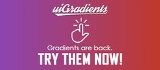 a purple and red background with the words graduates are back try them now