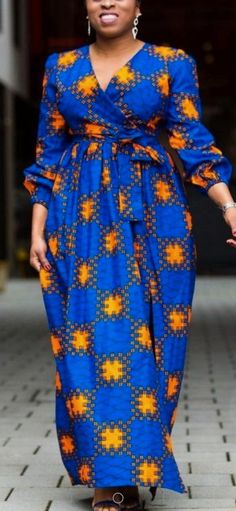 Ankara Dress Styles Long Sleeve, Modest Ankara Dress Styles, Maxi Ankara Dresses, Latest Long Ankara Dress Styles, Long Ankara Dresses, Ankara Maxi Dress, Modest Apparel