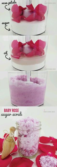 ★☆مبدعات☆★ (@mobde3at) | Twitter Rose Sugar Scrub, Joululahjat Diy, Diy Sugar Scrub, A Bouquet Of Roses, Săpunuri Handmade, Baby Rose, Sugar Scrub Recipe, Diy Kosmetik, Sugar Scrub Diy