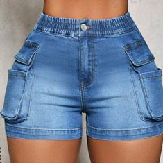 High Waise Denim W/ Design Pockets Shorts Nwt Shein Size 30 8/10 Measurements Length 12" Waise 37-27 Leave Comments Below Shein Shorts, Short Cargo, Shorts Collection, Ladies Shorts, W Design, Maintaining Healthy Hair, Dope Outfits For Guys, Short Denim, Teen Clothing