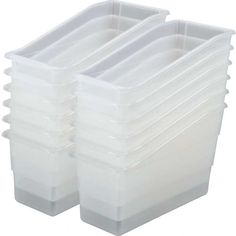 plastic storage containers stacked on top of each other