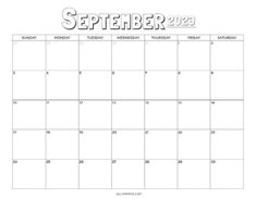 a calendar with the word september on it