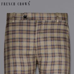 Everything feels good when you wear the best outfit. Boost your confidence and impress your clients by donning these fantastic pants from French Crown. Flat front, plaid checkered design, slanted side pockets, and hook and button closure are some of its outstanding features. Wear a black shirt, a matching tie, and oxford shoes and you are good to go. You can also go with layering options. In addition to being constructed from Imported Superior Fabrics, French crown Pants are built with top quali Relaxed Fit Plaid Trousers, Luxury Plaid Straight Pants, Tartan Trousers Men, Luxury Brown Men's Pants, Mens Plaid Pants Brown, Formal Pant For Men, Formal Pant, Rayon Pants, Custom Fit