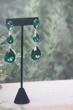 Emerald earrings emerald rhinestone earrings emerald crystal | Etsy Green Crystal Chandelier Earrings For Party, Glamorous Green Chandelier Earrings For Evening, Green Crystal Drop Earrings, Green Dangle Crystal Earrings For Party, Glamorous Green Dangle Chandelier Earrings, Green Rhinestone Crystal Earrings For Evening, Glamorous Green Rhinestone Earrings, Glamorous Green Crystal Earrings, Green Crystal Drop Earrings For Evening