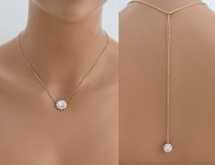 Dainty backdrop necklace Rose gold Bridal necklace Bridal jewelry Back necklace Back jewelry Delicate necklace Bridesmaid jewelry set by TheExquisiteBride on Etsy Delicate Rose Gold Bridesmaid Jewelry, Rose Gold Adjustable Chain Jewelry For Bridesmaid, Rose Gold Jewelry With Adjustable Chain For Bridesmaid Gift, Rose Gold Necklaces With Adjustable Chain For Wedding, Rose Gold Necklace With Adjustable Chain For Wedding, Delicate Rose Gold Backdrop Necklace For Wedding, Rose Gold Necklace Wedding, Rose Gold Backdrop, Simple Bridal Necklace