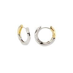 Baby Wavy Hinge Hoops in 3/4 Silver - MACHETE Everyday Small Hinged Hoop Earrings, Textured Small Hoop Metal Jewelry, Everyday Small Hoop Hinged Earrings, Small Hoop Earrings With Gold-tone Hardware For Everyday, Gold-tone Hardware Small Hoop Earrings, French Hair, Everyday Earrings, Flower Charm, Link Necklace