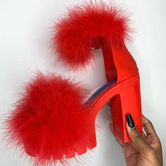 Heels With Fur, Summer Shoes Wedges, Heels Patterns, Fur Sandals, Fur Heels, School Outfit Women, Cute Shoes Heels, Sandals High Heels, Buckles Fashion