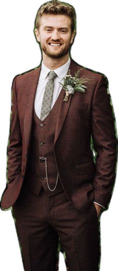 Brown Notch Lapel Suit For Groom, Tailored Brown Suit For Groom, Winter Wedding Tuxedo Three-piece Suit, Brown Three-piece Suit With Notch Lapel For Wedding, Brown Notch Lapel Three-piece Suit For Wedding, Winter Wedding Tailored Three-piece Suit For Groom, Tailored Three-piece Suit For Groom In Winter, Tailored Three-piece Winter Suit For Groom, Brown Tuxedo Suit For Groom