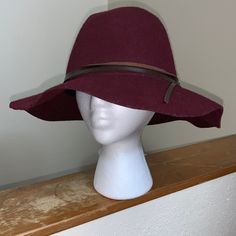 Burgundy Felt Francesca’s Panama Hat Fall Beach Cloche Hat With Short Brim, Adjustable Burgundy Hat For Fall, Brimmed Felt Hat For Winter Vacation, Curved Brim Felt Hat For Winter Vacation, Adjustable Cloche Hat For Beach In Fall, Burgundy Curved Brim Hat For Fall, Wide Brim Felt Hat For Winter Vacation, Winter Brimmed Felt Hat For Vacation, Fall Beach Cloche Hat With Curved Brim