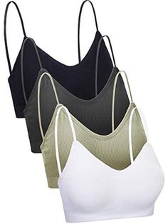 PRICES MAY VARY. Wear comfortably: polyester and spandex is the main material of padded seamless bralette, soft and lightweight bra can be worn during daily life and sleeping Seamless and padded: our bras are designed into deep neck and this straps with removable pads that adds charm to every wearer and promotes the comfort level, the thickness of the mat is 0.7 mm-1 cm Simple but classic color: the bra's colors are simple but can goes well with different shirts, coats, dress, low cut garment, m Outfits With Hats For Women, Back Of Neck Tattoos For Women, Sleeping Bra, Meeting Women, Neck Tattoos Women, Back Of Neck Tattoo, Gym Bra, Cami Bra, Camisole Bra