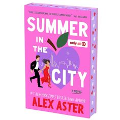 the book cover for summer in the city by alex aster, with an illustration of a man and woman dancing