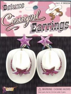 Accent your western style cowgirl costume with these super cute cowgirl hat costume earrings! Space Cowgirl Halloween Costumes Bachelorette Party, Liquor Themed Cowgirl Hats, Dusse Cowgirl Hat, Cowgirl Hat Earrings Pink, Space Cowgirl Outfits, Black Lace Necklace, Victorian Halloween, Cowgirl Bachelorette, Cowgirl Birthday Party