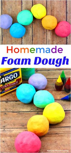 homemade foam dough for kids to play with and make them look like they are making something