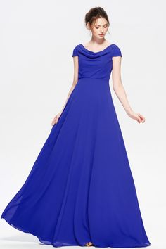 Cowl Neck Modest Cobalt Blue Bridesmaid Dresses Stunning Bridesmaid Dresses, Blue Bridesmaid Dresses, Bridesmaid Gown, Wedding Themes, Bridesmaid Dress, Cobalt Blue, Cowl Neck, Fall Wedding, Cobalt