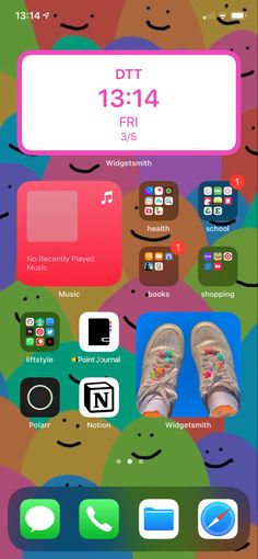 an iphone screen showing the time and icons for different things to be seen on it