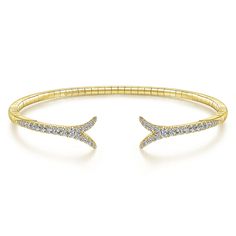 14K Yellow Gold Split Diamond Bangle Diamond Bangle, Jewelry Inspiration, Modern Style, Timeless Elegance, Bangle Bracelets, Split, Bangles, Fine Jewelry, Yellow Gold