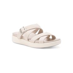 The women's Machias sandals from Eastland are beautifully crafted and truly versatile sandals that can be worn any time, any place.Click this FOOTWEAR GUIDE to find the perfect fit and more! FEATURES Water-ResistantDETAILS Leather upper Fabric lining Rubber outsole Open toe Buckle closure Foam footbed Heel height: 1.25-in. Platform height: .25-in. Spot clean Imported Size: 6. Color: Ivory. Gender: female. Age Group: adult. Cream Sandals With Arch Support And Round Toe, Comfortable Beige Sandals With Removable Insole, Adjustable Open Toe Beige Sandals, Cream Open Toe Sandals With Arch Support, Adjustable Beige Open Toe Sandals, Cream Sandals With Removable Insole And Single Toe Strap, Cream Leather Sandals With Arch Support, Cream Open Heel Sandals For Vacation, Comfortable Adjustable Beige Sandals