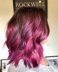 Chocolate Raspberry Hair, Raspberry Balayage, Asian Hair Inspiration, Red Hair With Pink Highlights, Raspberry Hair Color, Raspberry Hair, Pink Era, Korean Hairstyles, Hair Color Asian