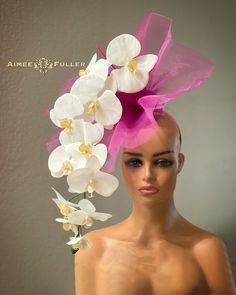 Kentucky Derby Fascinator Headband fascinator with lovely cascading orchids Perfect for Easter, Kentucky Derby, Gala, Prom, Weddings, Bridal, Cocktail, High Tea, Church    More looks: https://www.youtube.com/watch?v=olWoWkfFQiA   *FREE SHIPPING  For more STATEMENT JEWELRY and HANDMADE HATS go to www.aimeefuller.com Aimee Fuller has been a trusted online seller since 1999, and is excited to bring her creations back to Etsy.  Though often copied by hobbyists and even high-end department stores, discriminating fashionistas from all walks of life count on Aimee's pieces to lead the trends and make one-of-a-kind statements in their ensembles, fashion shoots, and style shows. You can also see her designs on everyone from judges to Real Housewives; from news anchors to Hollywood stylists; and fro Diy Derby Fascinator, Kentucky Derby Gala, Kentucky Derby Hats Diy Ideas, High Tea Hat, Derby Hats Diy Ideas, Kentucky Derby Hats Diy, High Tea Hats, Fascinator Ideas, Derby Gala