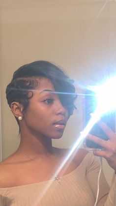 Short Hair Pixie Cuts Black Women, Finger Waves Short Hair, Short Weave Hairstyles, Black Women Short Hairstyles, Black Hair Short Cuts, Natural Hair Short Cuts, Short Hair Black, Short Hair Pixie Cuts, Short Sassy Hair