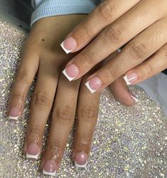 French Tip Gel Nails Short Square, Small Square Nails French Tip, Small Nails French Tip, Acrylic Nails For Kids 10-12 Short French Tips, Super Short French Tip Nails, Small French Tip Nails, Short White French Tip Nails, French Tip Acrylic Nails Short, Women Nail Art