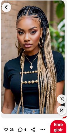 Box Braids With Blonde, Braids With Blonde, Hair Braid Bun Tutorial, Goddess Box Braids, Nappy Hair, Mohawk Braid, Goddess Braids Hairstyles, African Hair Braiding Styles, Blonde Hairstyles