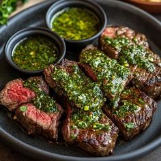 🥩 Recipe: Beef Steak with Chimichurri Sauce 🌿 Treat yourself to this delicious beef steak accompanied by a chimichurri sauce full of flavors! Ingredients : 2 beef steaks 1 cup chopped fresh parsley 1/2 cup olive oil 1/4 cup red wine vinegar 3 cloves of garlic, minced 1 teaspoon red pepper flakes Salt and pepper to taste Instructions : In a bowl, combine the parsley, olive oil, vinegar, garlic, chili flakes, salt and pepper to make the chimichurri sauce. Cook the steaks to your liking on t... Steak Recipes Healthy, Steak And Chimichurri Sauce, Steak With Chimichurri, Steak With Chimichurri Sauce, Chimichurri Steak, Chimichurri Sauce Recipe, Beef Steaks, Recipe Beef, Resep Diet