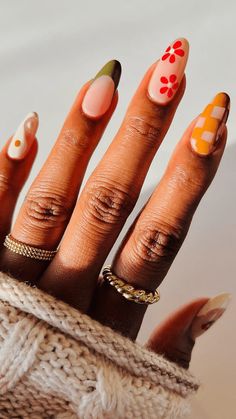 Nail Ideas For September, Nails And Rings, Checkered Nails, Velvet Nails, September Nails, Fall Nail Trends, Fall Nail Art