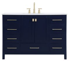 an image of a bathroom vanity with marble top and gold hardware on the bottom drawer