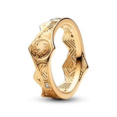 Pandora Game of Thrones House of the Dragon Crown Ring | Gold-Plated Dragon Crown, Targaryen Sigil, Pandora Stackable Rings, Dragon Symbol, Rings Pandora, Dragons Crown, Celtic Bracelet, Ornate Ring, Ancient Kingdom