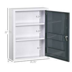 For families with children and pets, it's important to keep medical prescriptions and medications easily accessible, which is why this wall-mounted, two-key medical cabinet is a must-have item for any home. This lockable medicine cabinet has three-tier storage space that allows you to organize, and isolate medications that need to be kept from each other. Kitchen White And Grey, Wall Medicine Cabinet, Cabinet For Bathroom, Medical Cabinet, Wall Cabinet, First Aid, Medical Supplies, Medicine Cabinet, The Door