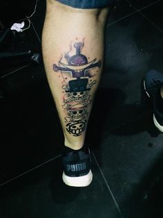 a person with a tattoo on their leg