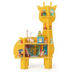 Create an adorable reading corner for young readers with this giraffe kids bookshelf!!! It not only serves as a bookcase for kids to store their favorite books, but also functions well as a display stand for toddlers to show their treasures. It can be widely used in the kid’s room, play room, nursery, or kindergarten. The wooden bookcase has 4 tiers open shelves to satisfy kid’s daily storage needs. In addition, 51 inches child-friendly height enables your child to reach for their books and toys Montessori Toy Shelf, Montessori Shelf, Toy Storage Organizer, Open Storage Shelves, Kids Bookshelf, Toy Shelves, Toy Storage Organization, Kid Toy Storage, Wooden Bookcase