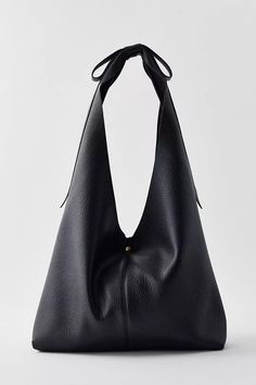 Kimchi Blue Bow Faux Leather Hobo Bag | Urban Outfitters Practical Bags For Women, Black Slouchy Bag, Slouchy Shoulder Bag, Baggy Purse, Brown Hobo Bag, Everyday Black Bag, Hobo Bag Outfit, Going Out Purse, Big Shoulder Bag