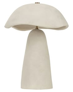 the mushroom table lamp is white and gold