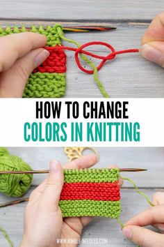 How to change colors in knitting - 6 easy methods you need to know Changing Colors In Knitting, Joining Yarn, Knitting Help, Knitting Stitches Tutorial, Knitting Basics, Knitting Tutorials, Knitting Tips, Beginner Knitting Patterns, Beginner Knitting Projects