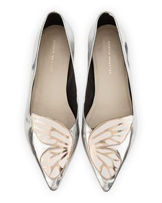 Sophia Webster Flats Sophia Webster, Gorgeous Shoes, Silver Shoes, Pretty Shoes, Dream Shoes