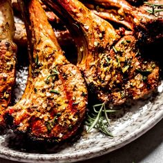 grilled chicken wings with herbs and spices on a plate