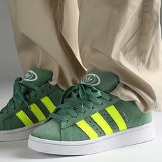 Brand New Big Kids Size+1.5=Womens Size Green Urban Skate Shoes With Round Toe, Casual Green Adidas Skate Shoes, Spring Green Skate Shoes, Green Sneakers For Spring Streetwear, Green Synthetic Urban Skate Shoes, Green Urban Synthetic Skate Shoes, Green Urban Style Synthetic Skate Shoes, Casual Green Skate Shoes For Spring, Green Round Toe Skate Shoes For Spring