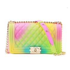 Jelly Purse, Colorful Handbags, Jelly Bag, Branded Wallets, Crossbody Clutch, Casual Tote, Large Bag, Chain Shoulder Bag, Chanel Boy Bag