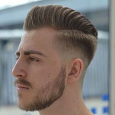 Attractive men faded haircut ideas | Trendy hairstyle ideas Skin Fade Pompadour, Popular Mens Haircuts, Hair Myth, Tapered Haircut