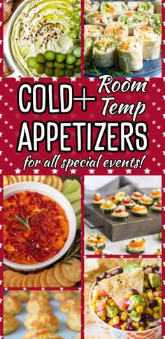 These simple appetizers are the perfect cold party food that can also be served at room temperature. Make ahead easy, travel well (if you need portable easy shareable snacks for party potlucks) and many have few ingredients. There are elegant appetizers to impress and lots of recipes for a crowd! Cold Appetizers Christmas, Easy Appetizers For A Party Make Ahead Appetizer Recipes, Cold Easy Appetizers For A Party, Easy Cheap Side Dishes Parties, Cheap Cold Appetizers For Party, Easy Make Ahead Party Food For A Crowd, Cold Appetizers For Party Finger Foods Make Ahead, No Heat Appetizers For Party, Easy Travel Appetizers Parties