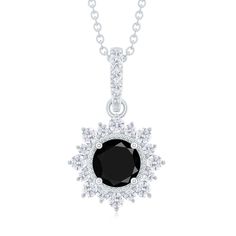 Product Details Explore the beauty of this Black Diamond Pendant evoking a fusion of elegance and sustainability. Embellished with Round Lab Created Black Diamond meticulously set in prong setting and embraced by the shimmering halo of White Diamonds. The long chain gracefully holds the centerpiece making it an ideal piece for your collection. Be the limelight of every party with the Diamond Necklace exuding radiant and unmatchable brilliance. Product Information SKU SHP-PENDANT072310077 Weight 1.76 gm (Approximate) LAB CREATED BLACK DIAMOND INFORMATION No.of Stones 1 Pieces Total Weight 1.34 Carat (Approximate) Dimension(approx) Round-6X6 mm-1 Pcs Color Black Cut Brilliant Shape Round Setting Type Prong-Setting Quality Grade AAAA DIAMOND INFORMATION No.of Stones 21 Pieces Total Weight 0.7 Formal Black Diamond Round Necklace, Black Pendant Jewelry With Diamond Accents, Black Diamond-cut Cubic Zirconia Necklace, Black Diamond Necklace With Accents, Round Shape, Black Diamond Pendant, Halo Pendant, Black Spinel, Diamond Pendant Necklace, Gold Beads