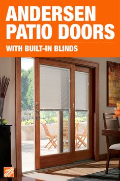 an orange book cover with the words convenient built - in blinds from andersen