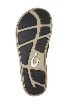 A logo-stitched footbed with an anatomical contour defines a smart flip-flop shaped from weathered leather. Leather upper/textile lining/EVA sole. By OluKai; imported. Men's Shoes. Leather Flip Flops With Arch Support For Beach, Leather Slides With Ortholite Insole For Outdoor, Leather Open Toe Flip Flops For Surfing, Comfortable Leather Flip Flops With Ortholite Insole, Leather Slip-on Flip Flops With Ortholite Insole, Leather Flip Flops With Cushioned Footbed, Leather Toe Post Flip Flops For Outdoor, Casual Leather Flip Flops With Single Toe Strap, Leather Toe Post Flip Flops With Arch Support