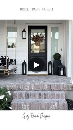 the front porch is clean and ready to be used as a porch decorating project