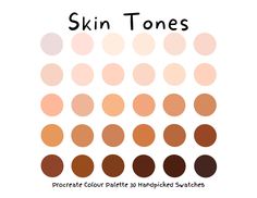 the skin tones are shown in different shades