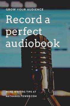 a microphone with the words record a perfect audiobook