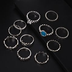 Wintefei 11Pcs Hope Welcome Heart Zircon Hollowed Knuckle Finger Ring Set Women Jewelry  Silver *** Want additional info? Click on the image. (This is an affiliate link) Love Clip, Hollow Ring, Gift Wrap Box, Tiny Rings, Gemstone Engagement, Zircon Ring, Pinky Ring, Finger Ring, Minimalist Rings